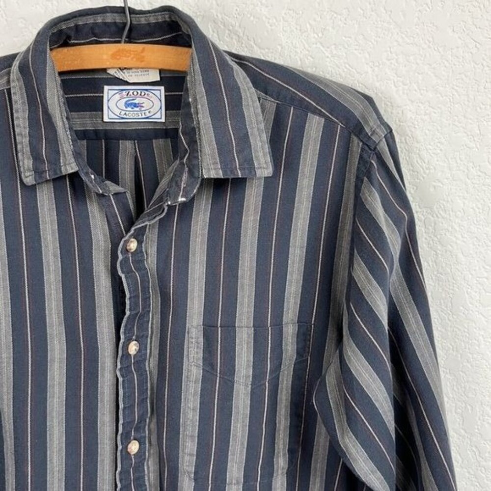 VTG Lacoste Striped Button Up Shirt